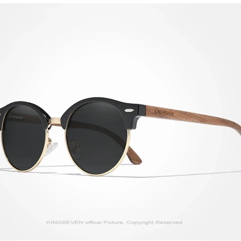 KINGSEVEN Handmade High Quality Black Walnut Sunglasses Polarized UV400 … - Picture 1 of 7